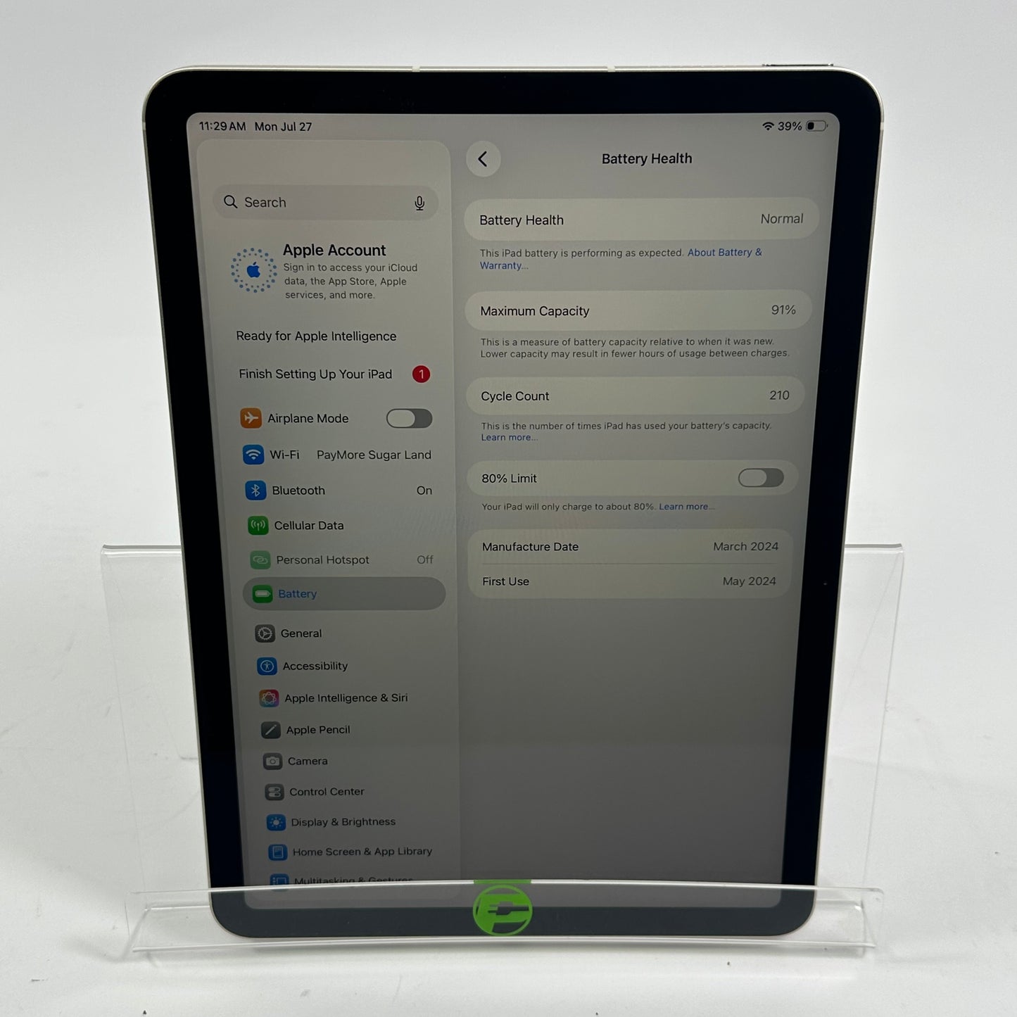 WiFi Only Apple iPad Air 11" M2 128GB Starlight MUXF3LL/A