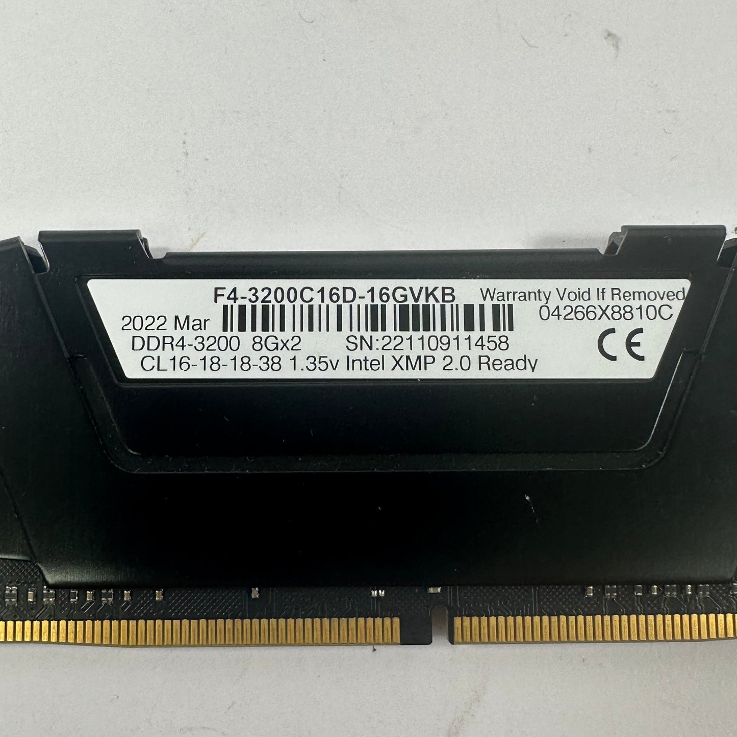 G.Skill Ripjaws V 16GB (2x8GB) RAM DDR4 3200MHz F4-3200C16D-16GVKB