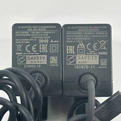 Lot of 2 Nintendo Switch AC Adaptor Chargers HAC-002(EUR)