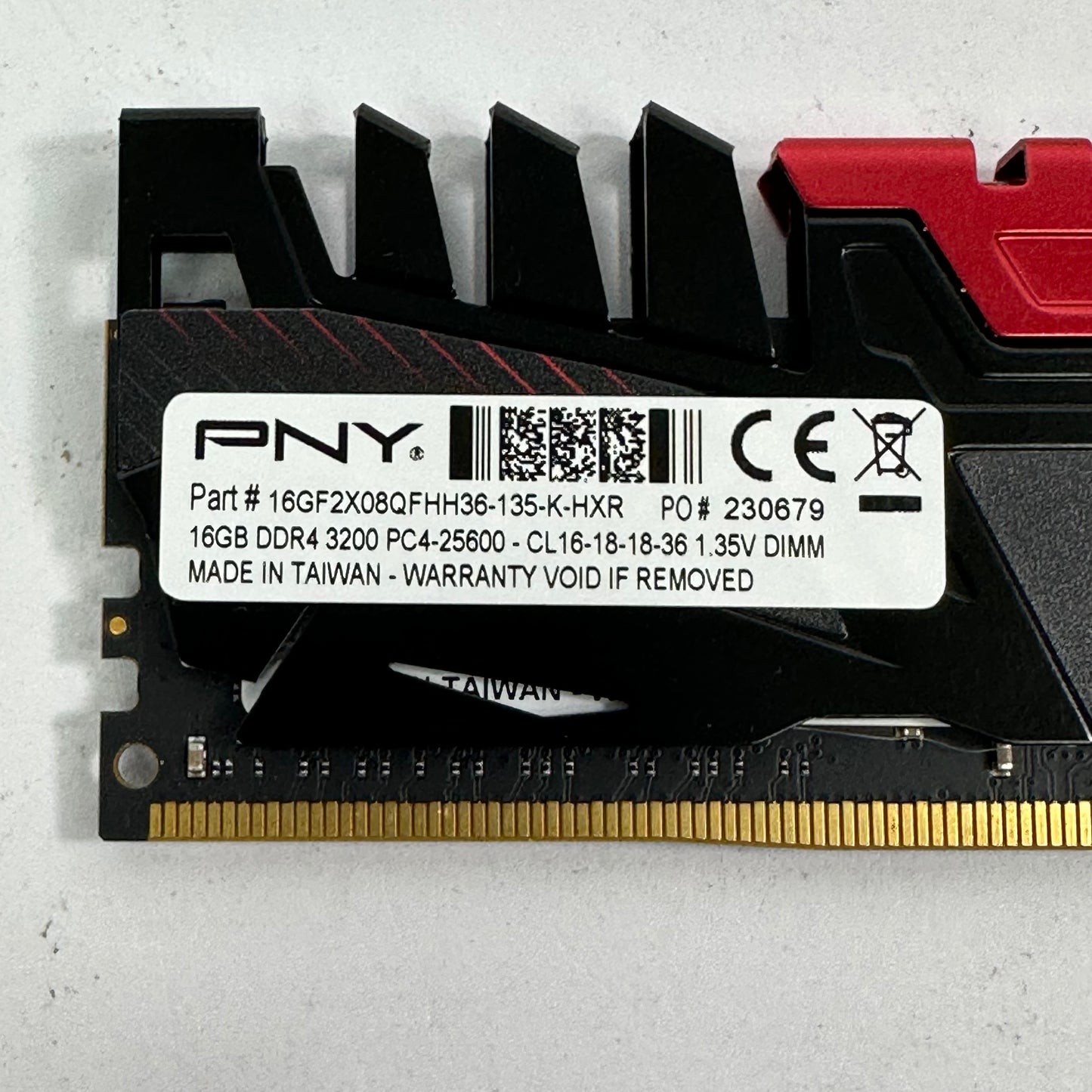 PNY XLR8 Gaming 16GB (1x16GB) RAM DDR4 3200MHz 16GF2X08QFHH36-135-K-HXR