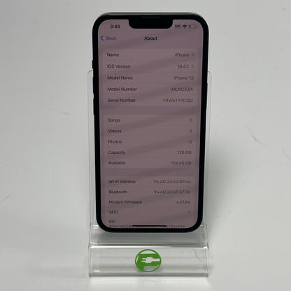 Unlocked Apple iPhone 13 128GB Midnight MLNC3J/A