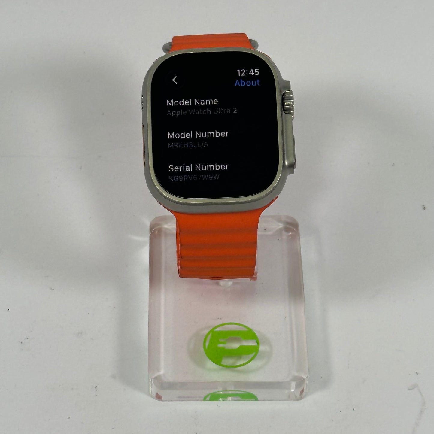 Unlocked Apple Watch Ultra 2 49MM Natural Titanium Orange Ocean Band MREH3LL/A