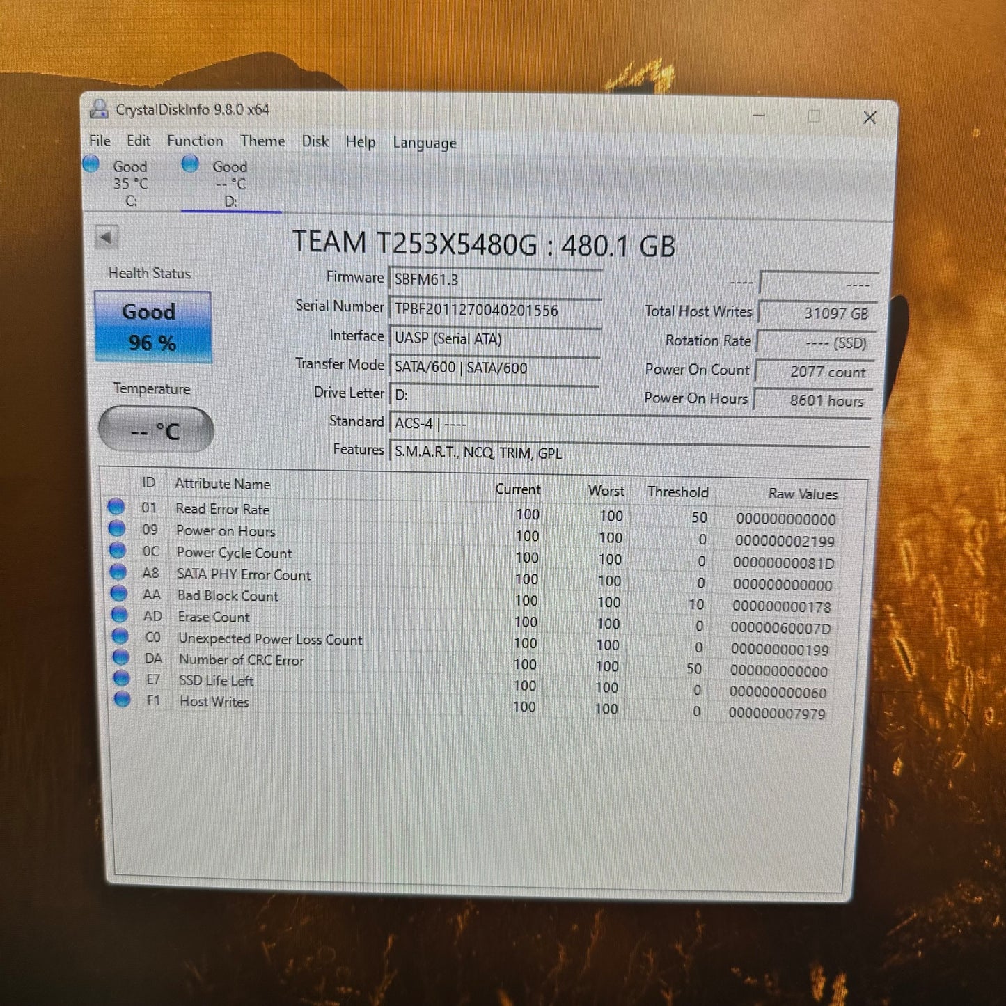 TeamGroup 2.5" CX1 Classic 480GB SATA III 6Gbps SSD TPBF-201127004-2-210509