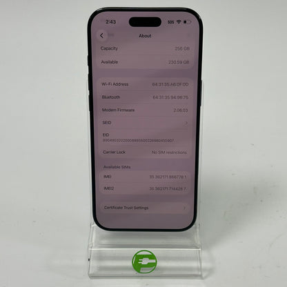 Factory Unlocked Apple iPhone Air 256GB Space Black MG184LL/A