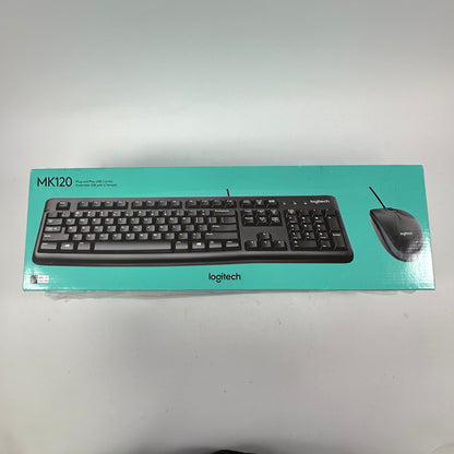 New Logitech MK120 Corded Keyboard and Mouse Combo 920-002565 Lot of 4