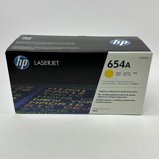 New HP 654A CF332A Yellow Toner Cartridge