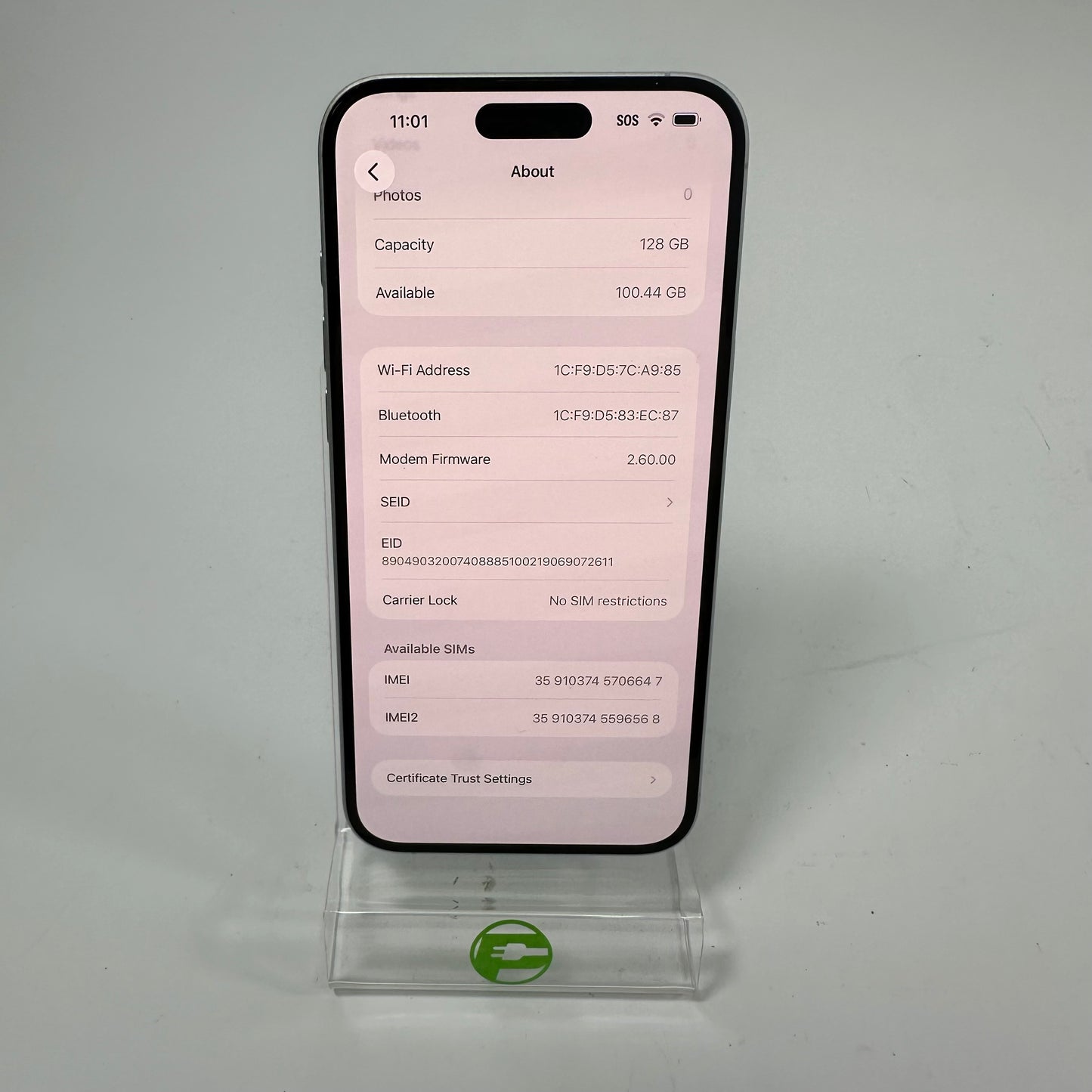 Factory Unlocked Apple iPhone 16 Plus 128GB White MXUU3LL/A