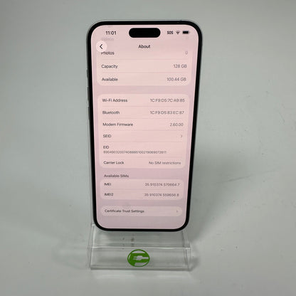Factory Unlocked Apple iPhone 16 Plus 128GB White MXUU3LL/A