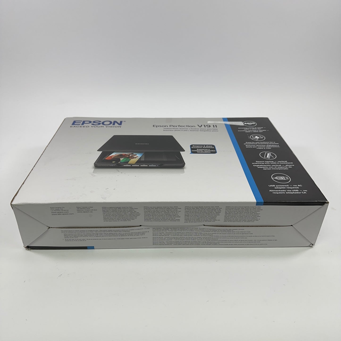 New Epson Perfection V19 II Flatbed Photo Scanner Black B11B267201