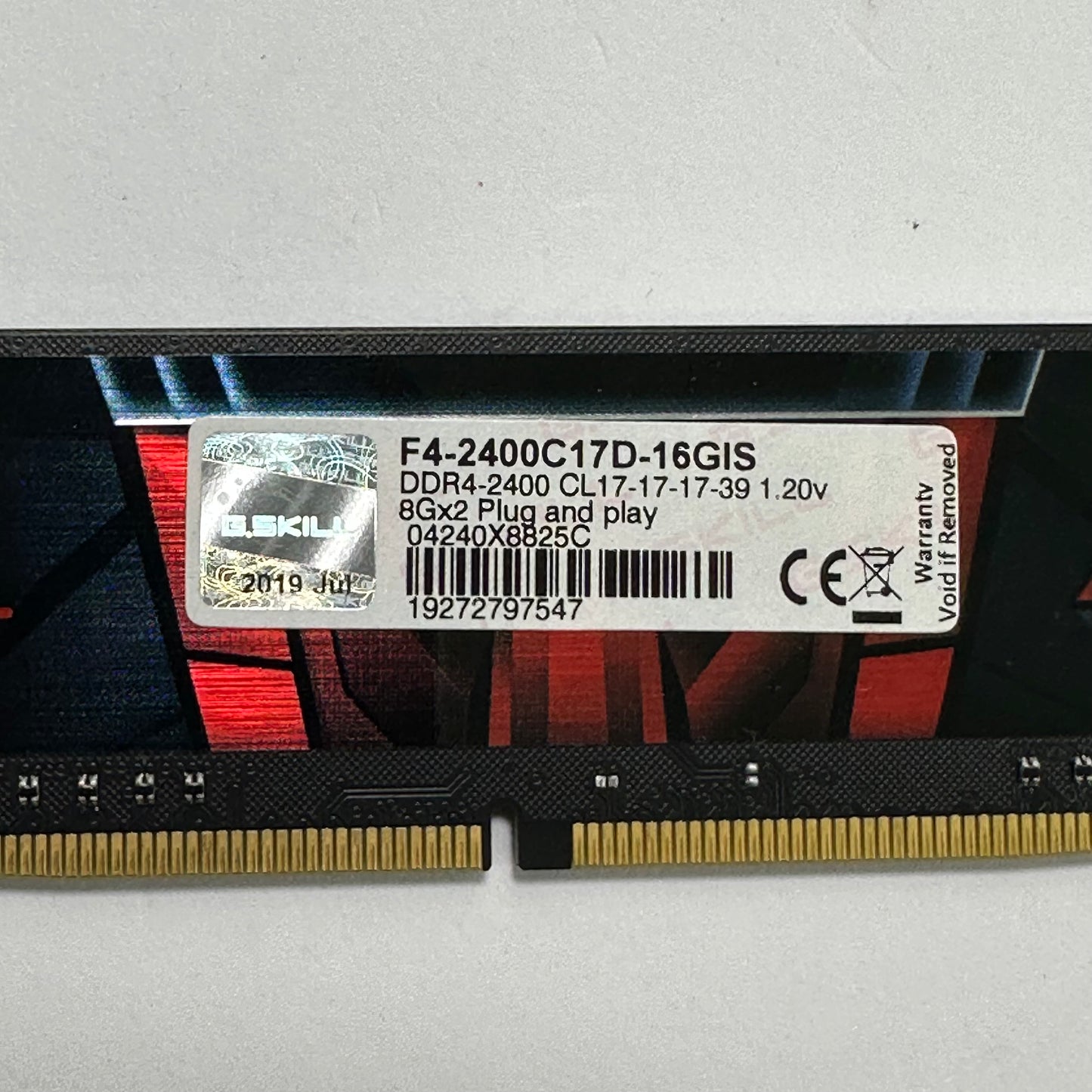 G.Skill Aegis 16GB (2x8GB) RAM DDR4 2400MHz F4-2400C17D-16GIS