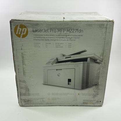 New HP LaserJet Pro All In One Black and White Printer White MFP M227FDN