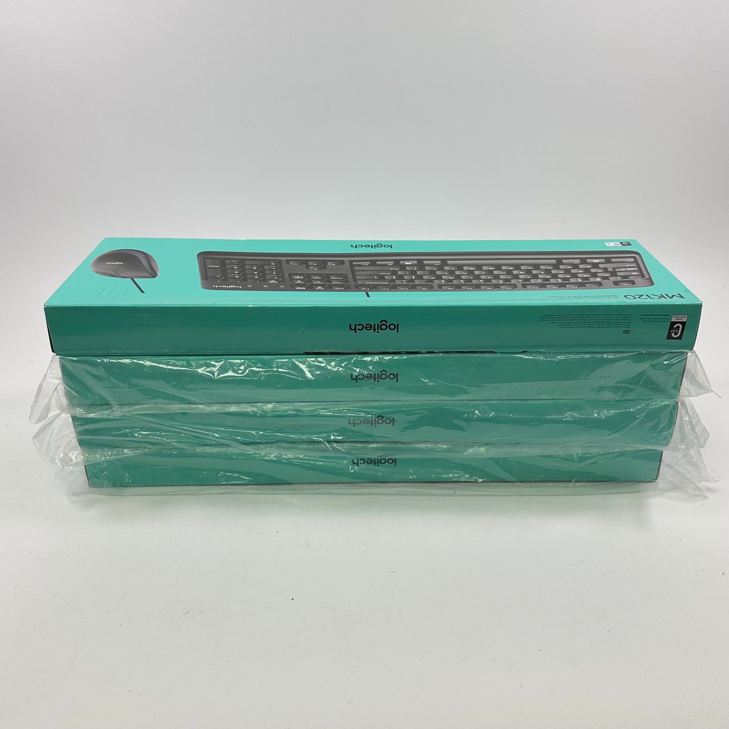 New Logitech MK120 Corded Keyboard and Mouse Combo 920-002565 Lot of 4