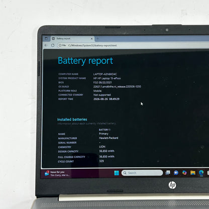 HP Laptop 15-ef1072wm 15.6" Athlon Silver 3050U 2.3GHz 4GB RAM 128GB SSD