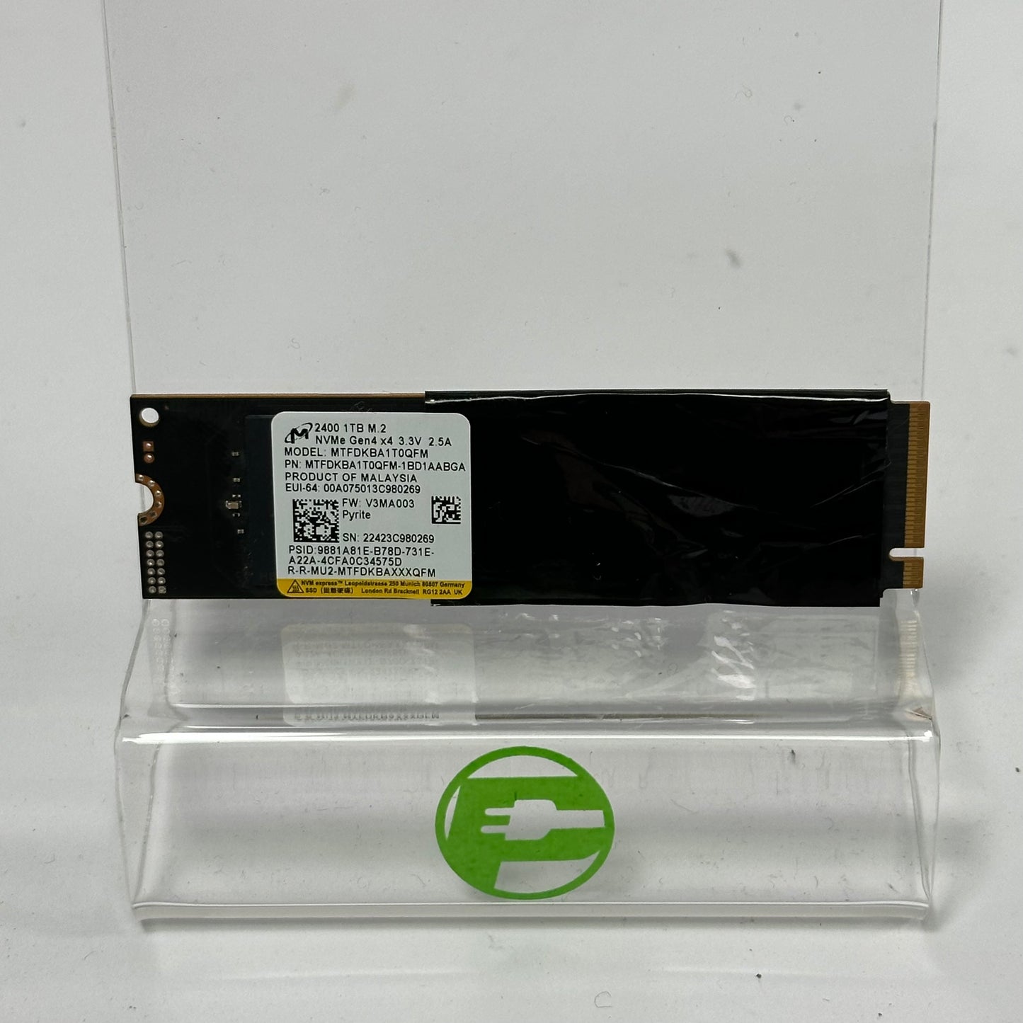 Micron  2280mm MTFDKBA1T0QFM 1TB M.2 NVMe Gen 4.0 x 4 SSD