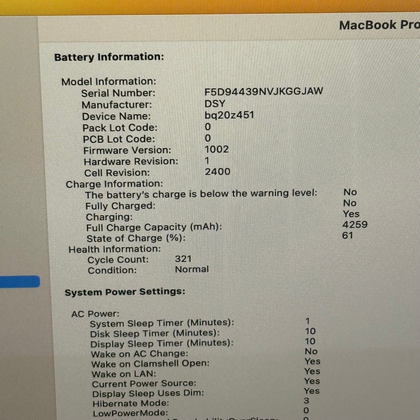 2019 Apple MacBook Pro 13.3" i5 1.4GHz 8GB RAM 128GB SSD Silver A2159
