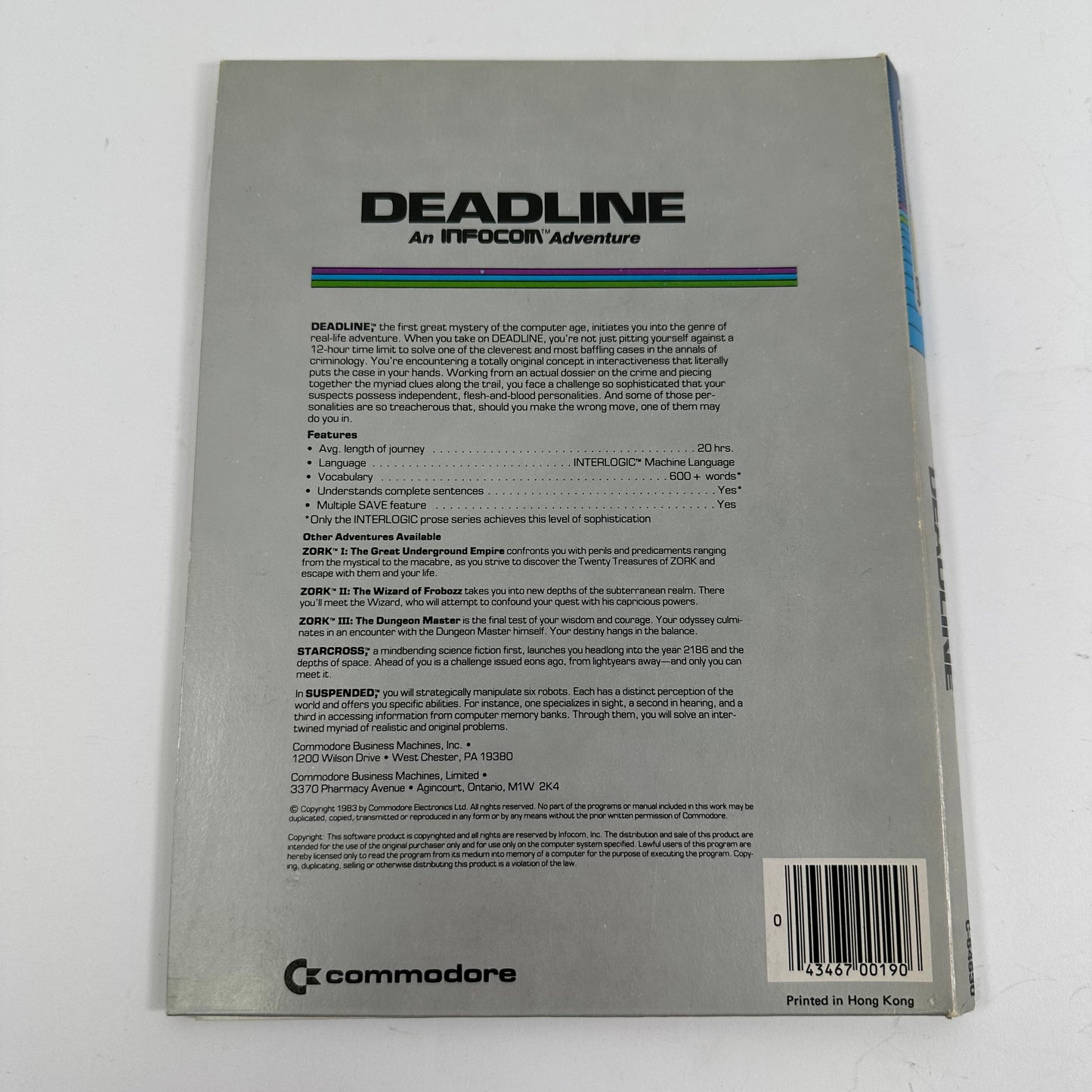 Deadline (Commodore 64, 1982)