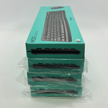 New Logitech MK120 Corded Keyboard and Mouse Combo 920-002565 Lot of 4