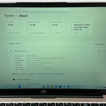 Nimo N152 15.6" Ryzen 5 3500U 2.1GHz 16GB RAM 256GB SSD