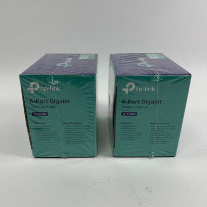 New TP-Link 5-Port Gigabit Desktop Switch TL-SG105 Lot of 2