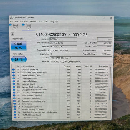 Crucial 2.5" BX500 1TB SATA III 6Gbps SSD CT1000BX500SSD1