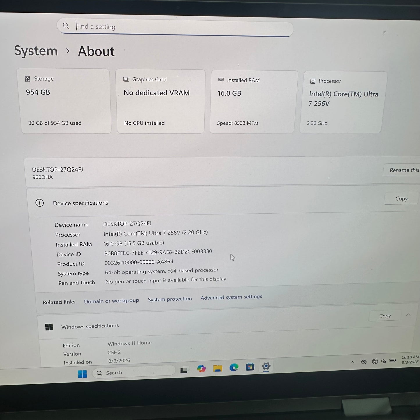 Samsung Galaxy Book5 Pro NP960QHA 16" Core Ultra 7 256V 2.2GHz 16GB RAM 1TB SSD