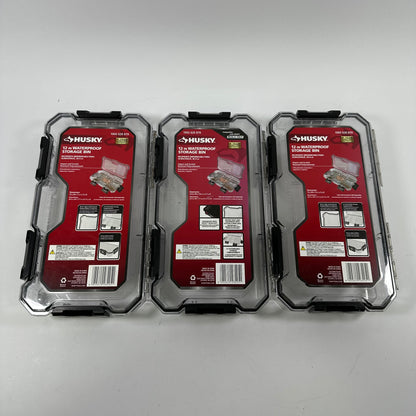 Lot of 3 Husky 12 in Waterproof Storage Bin 1002-620-879