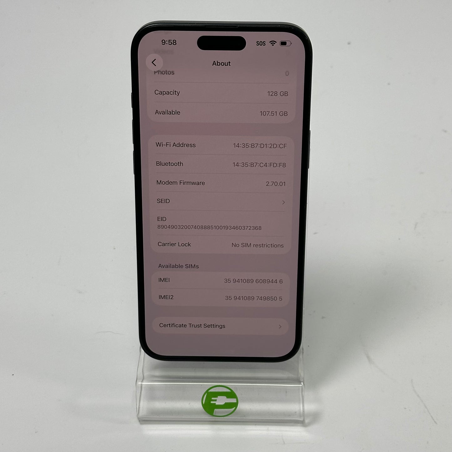 Factory Unlocked Apple iPhone 16 Plus 128GB Black MXUT3LL/A