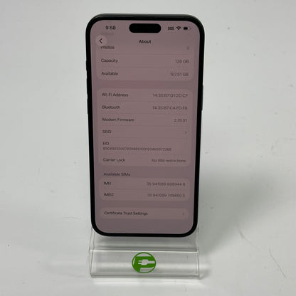 Factory Unlocked Apple iPhone 16 Plus 128GB Black MXUT3LL/A