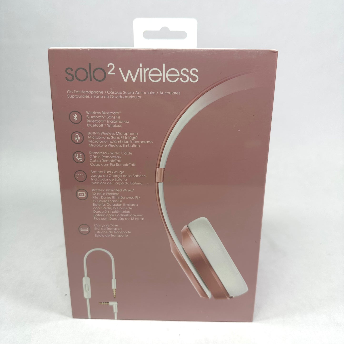 New Beats Solo2 Wireless Over-Ear Bluetooth Headphones Rose Gold