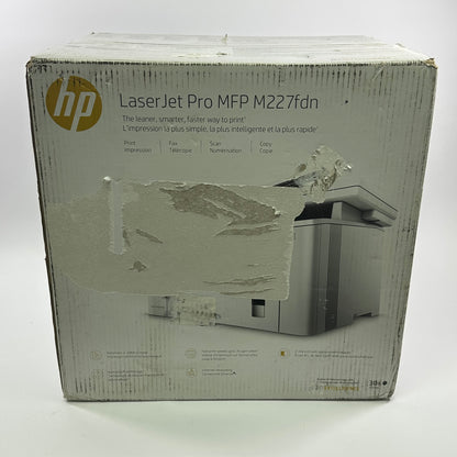 New HP LaserJet Pro All In One Black and White Printer White MFP M227FDN