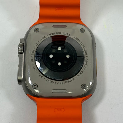 Unlocked Apple Watch Ultra 2 49MM Natural Titanium Orange Ocean Band MREH3LL/A