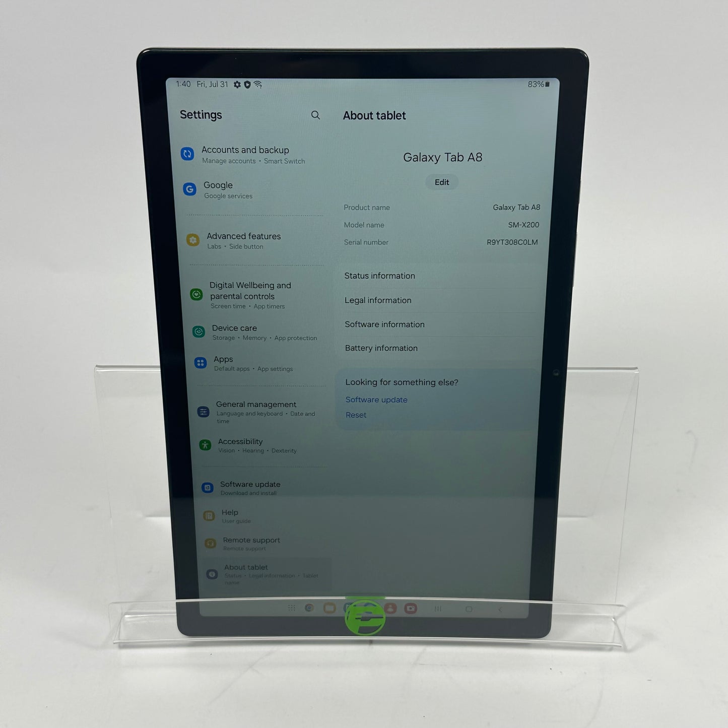 WiFi Only Samsung Galaxy Tab A8 10.5" 32GB Silver SM-X200