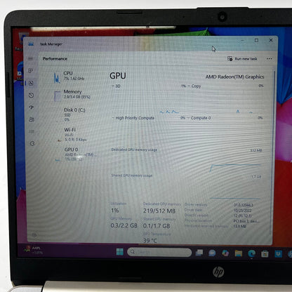 HP Laptop 15-ef1072wm 15.6" Athlon Silver 3050U 2.3GHz 4GB RAM 128GB SSD