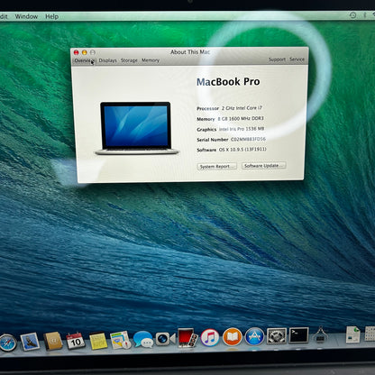 2013 Apple MacBook Pro Retina 15" i7 2.0GHz 8GB RAM 256GB SSD
