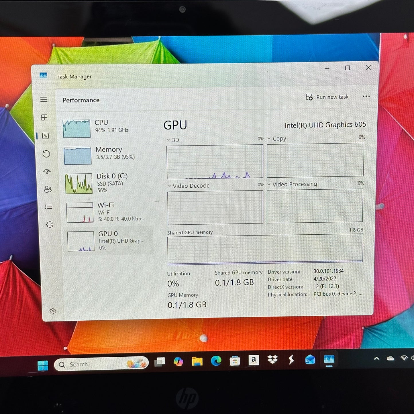 HP Pavilion x360 11M-AP0013DX 11.6" Pentium Silver N5000 1.10 4GB RAM 128GB SSD