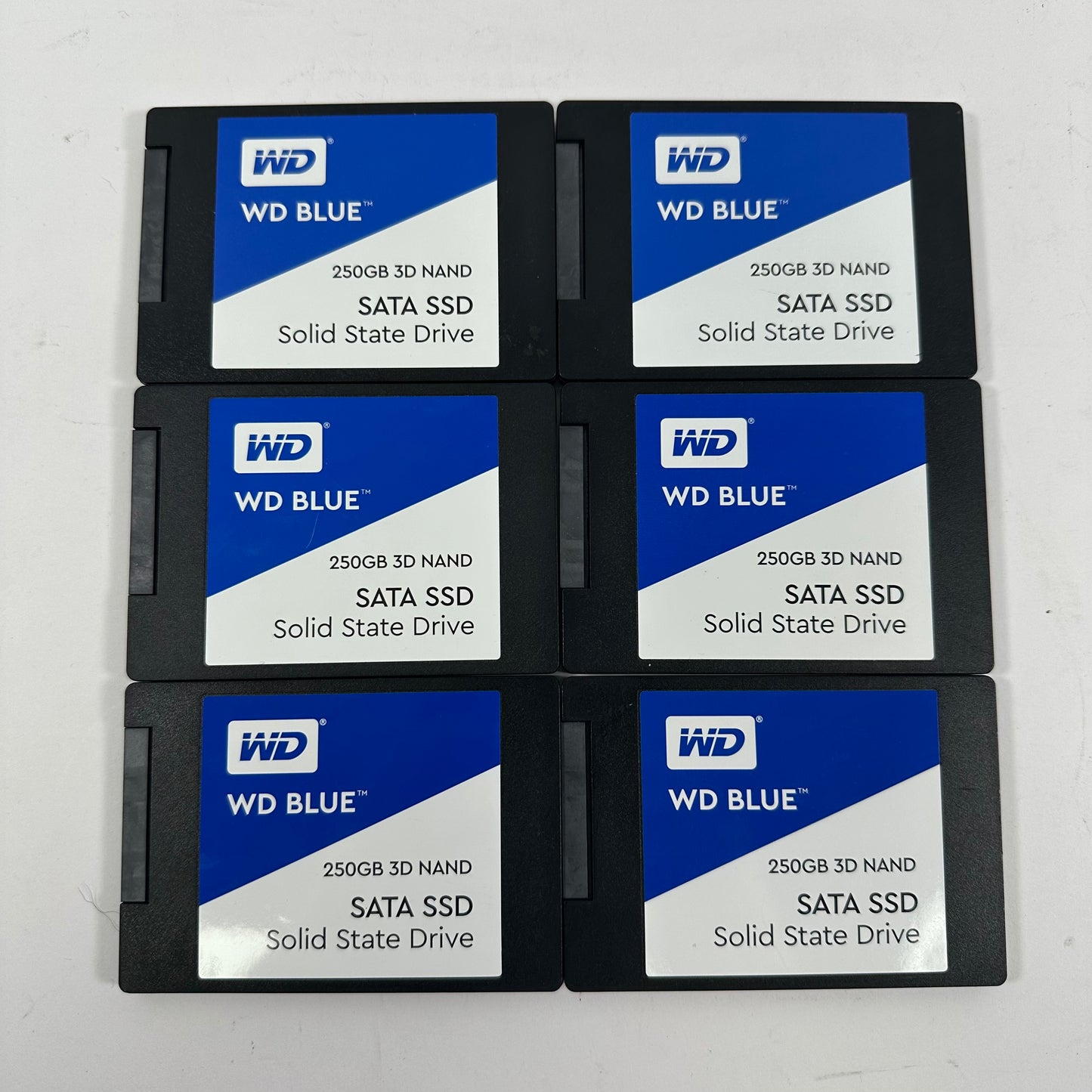 Lot of 6 Western Digital 2.5" Blue 3D NAND 250GB SATA III 6Gbps SSD WDS250G2B0A