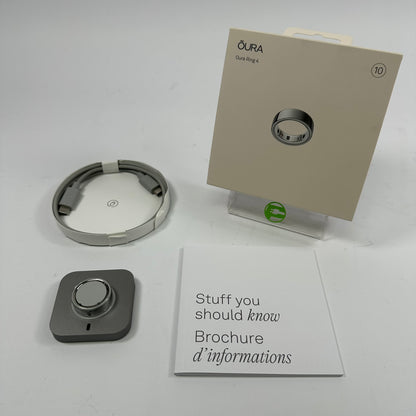 Oura Ring 4 10 Silver Titanium Smart Ring JZ90-54217-10
