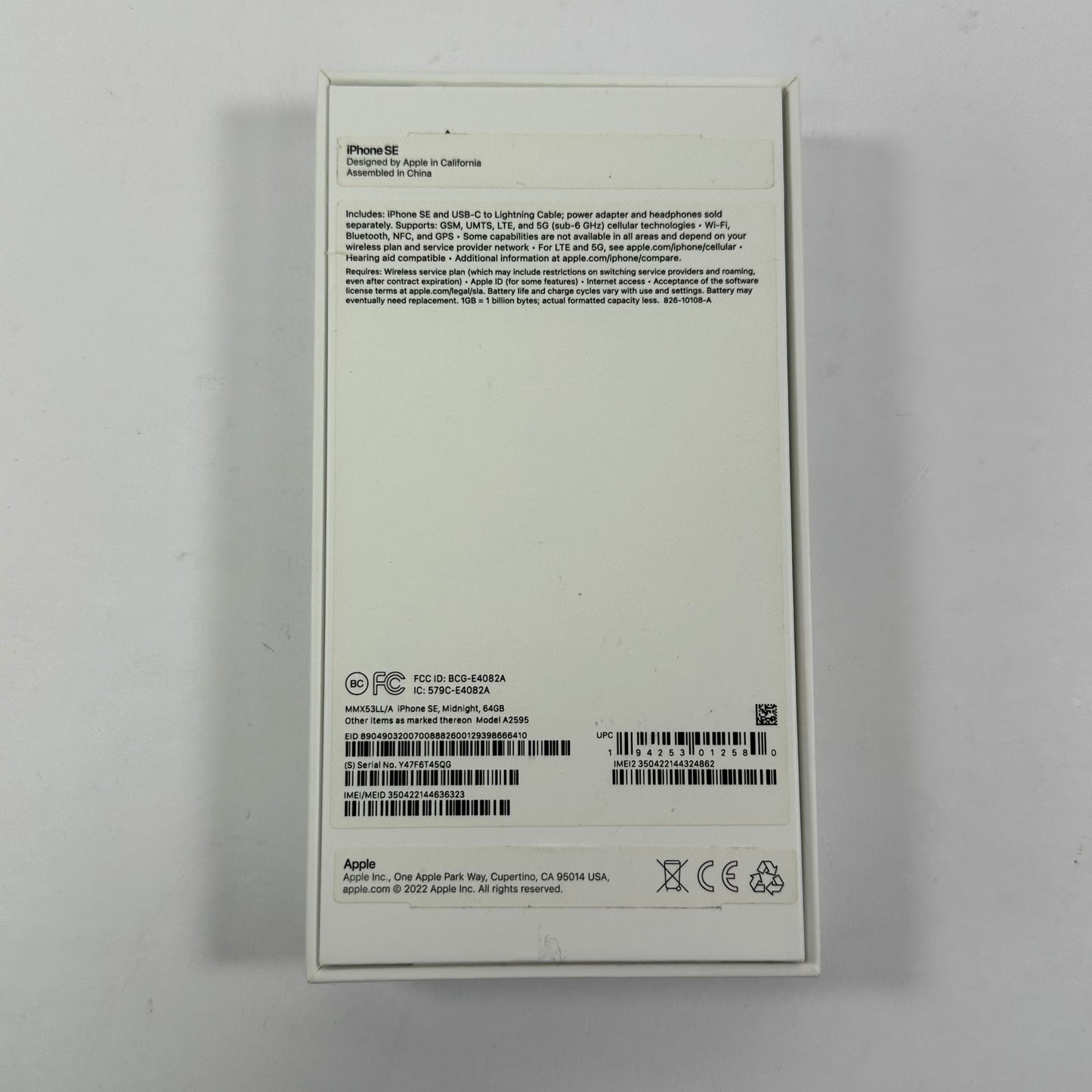 Unlocked Apple iPhone SE 64GB Midnight MMX53LL/A
