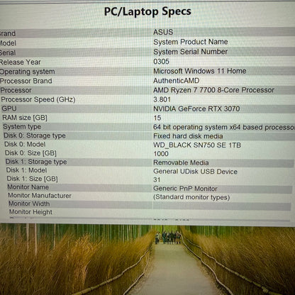 CyberPower C-Series Ryzen 7 700 3.80GHz 16GB RAM 1TB SSD Nvidia GeForce RTX 3070