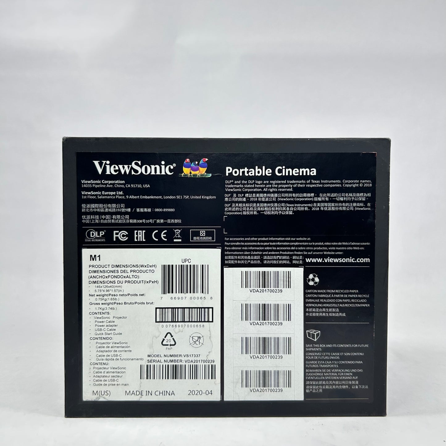 ViewSonic X harmon/kardon M1 Portable Cinema VS17337